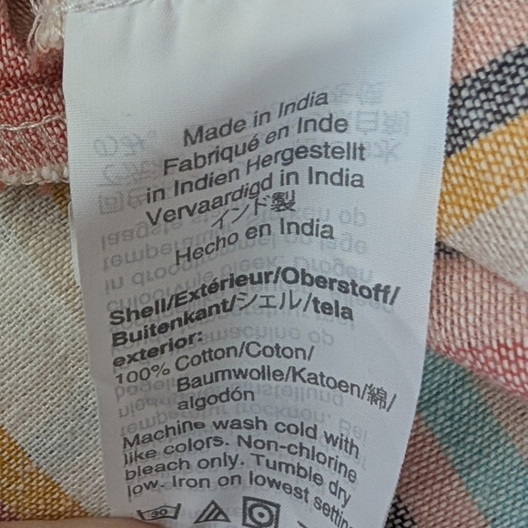 Madewell Rainbow Striped Tie Strap Romper Size L NWT Cotton Cover Up - Picture 9 of 10